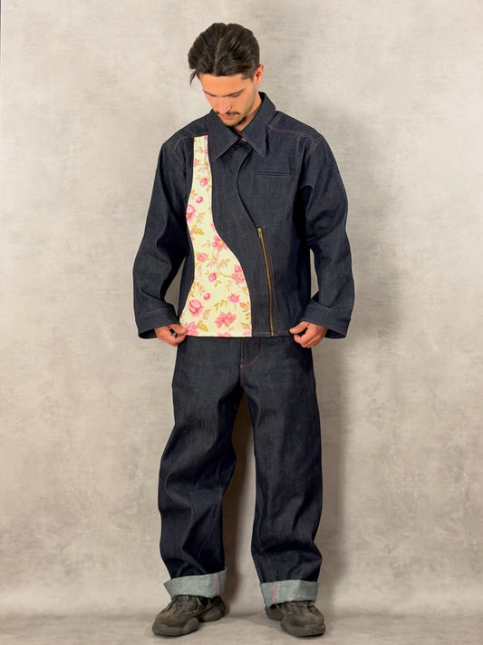 La veste en Denim floral